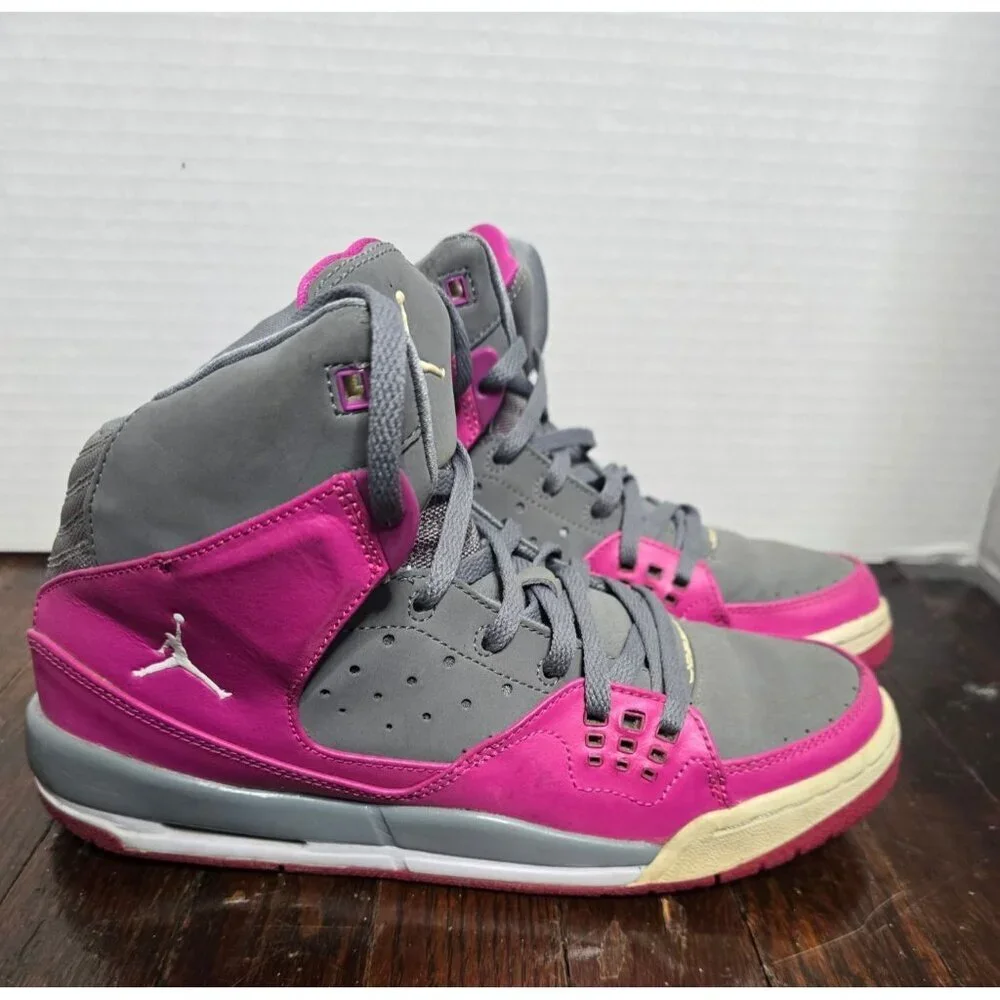 Jordan Sparkle Pink and Gray High Top Sneakers 6.5 Y